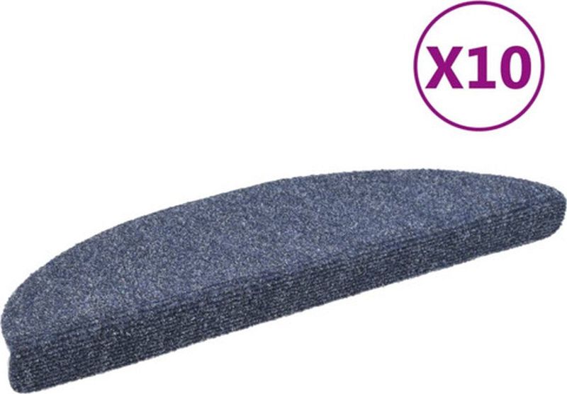 vidaXL Trapmatten - Blauw - Genaaldvilte Stof - Set van 10