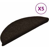 vidaXL - Trapmatten - zelfklevend - 5 - st - 56x17x3 - cm - naaldvilt - donkerbruin