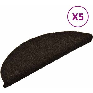 vidaXL - Trapmatten - zelfklevend - 5 - st - 56x17x3 - cm - naaldvilt - donkerbruin
