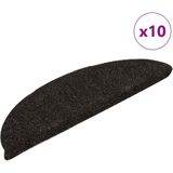 vidaXL Trapmatten - Donkerbruin - Genaaldvilte Stof - 10 Stuks