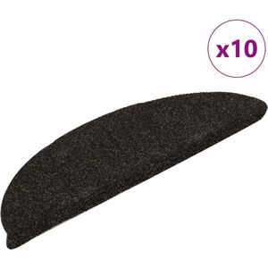 vidaXL Trapmatten - Donkerbruin - Genaaldvilte Stof - 10 Stuks