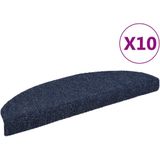 vidaXL Trapmatten - Blauw - Polypropyleen - 10 Stuks Halfrond