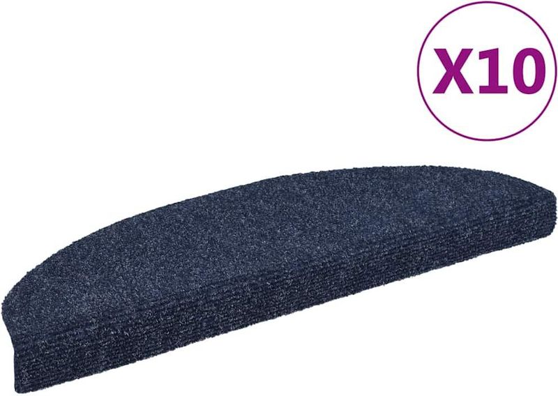 vidaXL Trapmatten - Blauw - Polypropyleen - 10 Stuks Halfrond