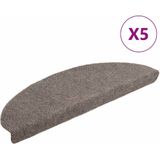 vidaXL Trapmatten - Halfrond - Beige - 5 Stuks - Polypropyleen