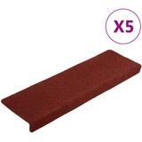 vidaXL Trapmatten - Bordeaux Rood - Polypropyleen - 5 Stuks