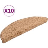 vidaXL Trapmatten - Beige - 100% Getuft PP - Set van 10