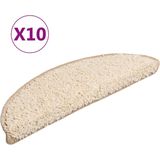 vidaXL - Trapmatten - 10 - st - 56x17x3 - cm - crèmekleurig
