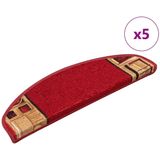 vidaXL Trapmatten - Rood - 100% Getuft Polyamide - Set van 5