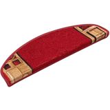 vidaXL Trapmatten - Rood - 100% Getuft Polyamide - Set van 5