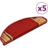 vidaXL Trapmatten - Rood - 100% Getuft Polyamide - Set van 5