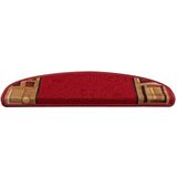 vidaXL Trapmatten - Rood - 100% Getuft Polyamide - Zelfklevend 10 st