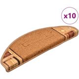 vidaXL Trapmatten - Beige - 10 Stuks - 100% Getuft Polyamide