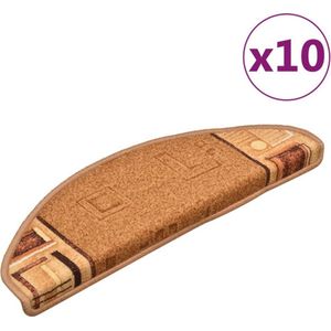 vidaXL Trapmatten - Beige - 10 Stuks - 100% Getuft Polyamide