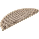 vidaXL - Trapmatten - Zelfklevend - Donkerbeige - Sisal-Look - 56x17x3 cm