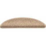 vidaXL Trapmatten - Zandkleurig - Stof - Set van 15