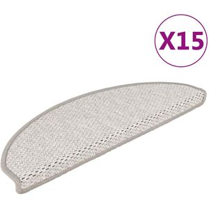 vidaXL Trapmatten - Platinakleur - Stof - 15 Stuks - Antislip