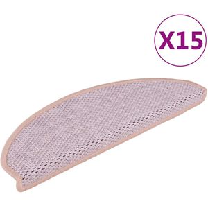 vidaXL-Trapmatten-zelfklevend-15-st-sisal-look-65x21x4-cm-rood