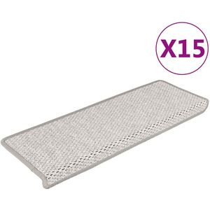 vidaXL Trapmatten - Platinakleur - Stof - Set van 15