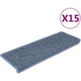 vidaXL Trapmatten - Blauw - Stof - Set van 15