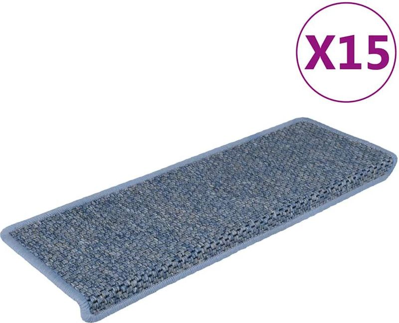 vidaXL Trapmatten - Blauw - Stof - Set van 15