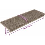 vidaXL Trapmatten - Donkerbeige - Stof - 15 Stuks