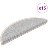 vidaXL Trapmatten - Zilverkleurig - Stof - Set van 15