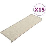 vidaXL - Trapmatten - zelfklevend - 15 - st - 65x21x4 - cm - zilverkleurig