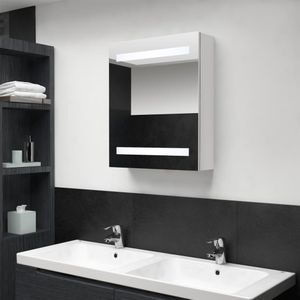 VidaXL-Badkamerkast-met-spiegel-en-LED-50x14x60-cm-glanzend-wit