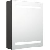 VidaXL Badkamerkast met Spiegel en LED 50x14x60 cm - Antracietkleurig