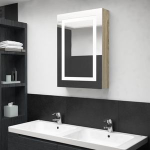 VidaXL-Badkamerkast-met-spiegel-en-LED-50x13x70-cm-eikenkleurig