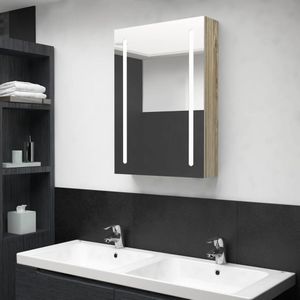 VidaXL-Badkamerkast-met-spiegel-en-LED-50x13x70-cm-eikenkleurig