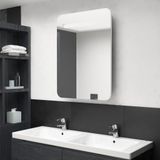 vidaXL LED-Bad-Spiegelschrank Weiß und Eichen-Optik 60x11x80 cm