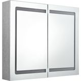 VidaXL-Badkamerkast-met-spiegel-en-LED-80x12x68-cm-betongrijs