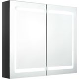 vidaXL Badkamerkast met spiegel en LED 80x12x68 cm glanzend zwart