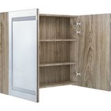 vidaXL LED-Spiegelschrank fürs Bad Eichen-Optik 80x12x68 cm