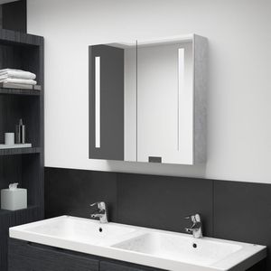 vidaXL-Badkamerkast-met-spiegel-en-LED-62x14x60-cm-betongrijs