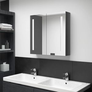 vidaXL-Badkamerkast-met-spiegel-en-LED-62x14x60-cm-glanzend-grijs