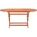 Tuintafel Jolly Ovaal Inklapbaar 160x85x75 cm Massief Hout