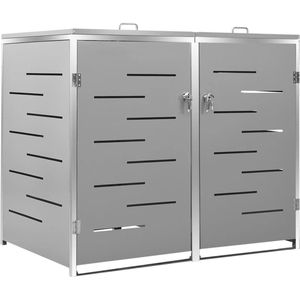 vidaXL - Containerberging - dubbel - 138x77,5x112,5 - cm - roestvrij - staal