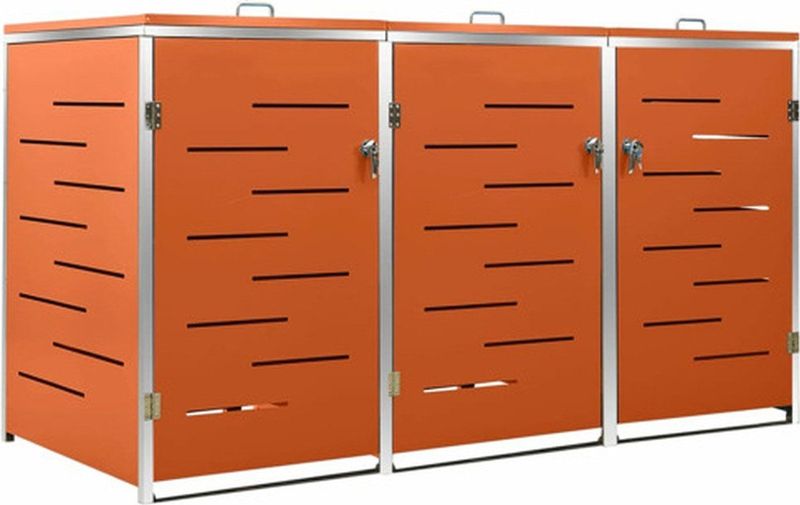 Vidaxl - Mülltonnenbox für 3 Tonnen 207x77,5x112,5 cm Edelstahl