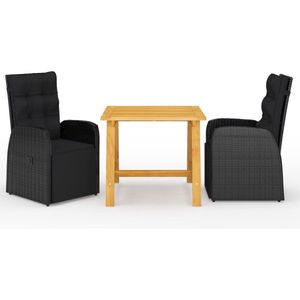 vidaXL - 3-delige - Tuinset - zwart