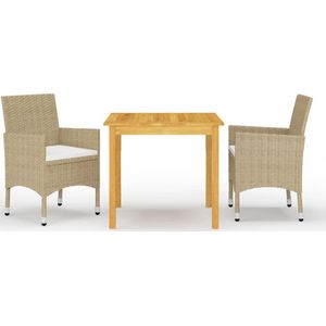 vidaXL 3-tlg. Garten-Essgruppe Beige