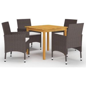 vidaXL 5-tlg. Garten-Essgruppe Braun