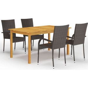 vidaXL 5-tlg. Garten-Essgruppe Braun
