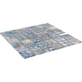 VidaXL Mozaïektegels 22 St Zelfklevend 30x30 cm Glas Grijs en Blauw