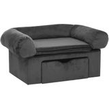 vidaXL Hundesofa mit Schublade Dunkelgrau 75x50x38 cm Plüsch