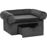vidaXL Hundesofa mit Schublade Dunkelgrau 75x50x38 cm Plüsch