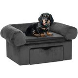 vidaXL Hundesofa mit Schublade Dunkelgrau 75x50x38 cm Plüsch