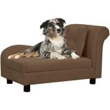 vidaXL Hundesofa mit Kissen Braun 83x44x44 cm Plüsch