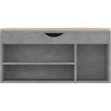 Vidaxl - Schuhbank mit Kissen Betongrau 104x30x49 cm Holzwerkstoff
